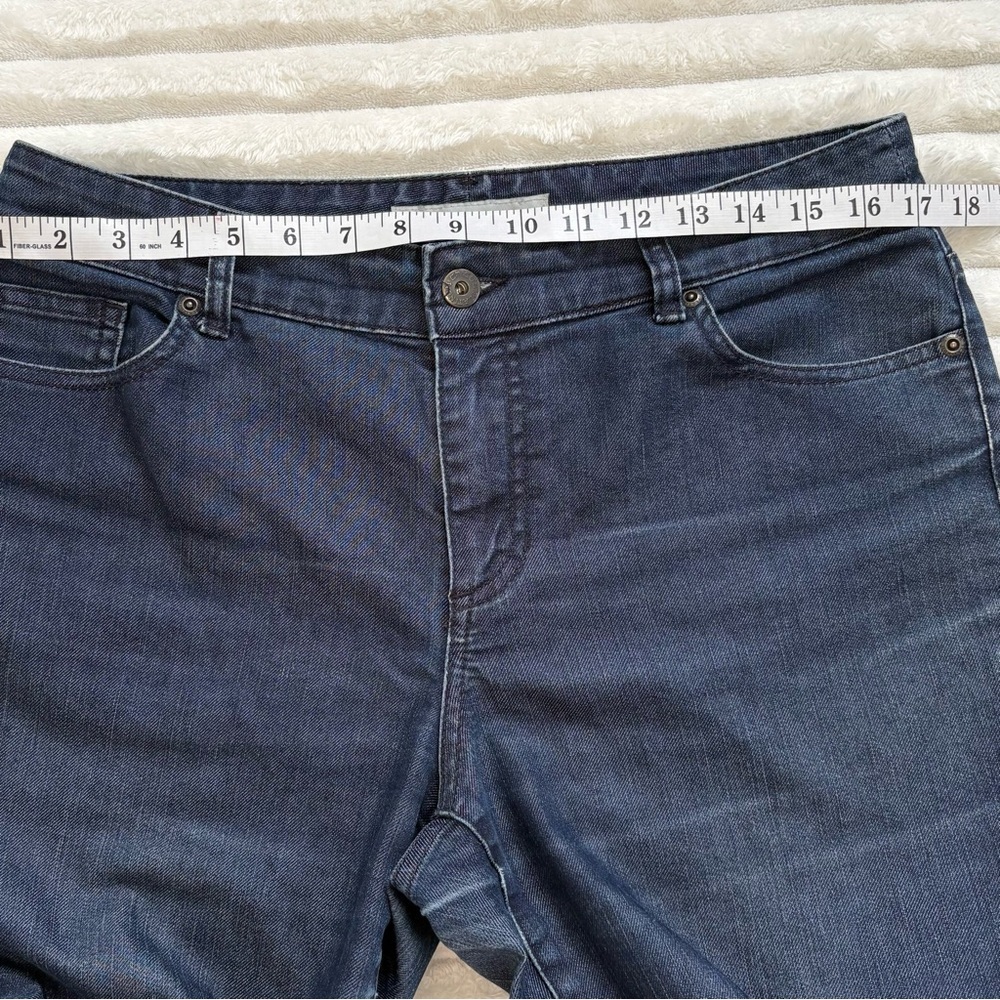 Chico’s Platinum Denim Bootcut Jeans High Rise Dark Wash 1.5 Short - Picture 7 of 11